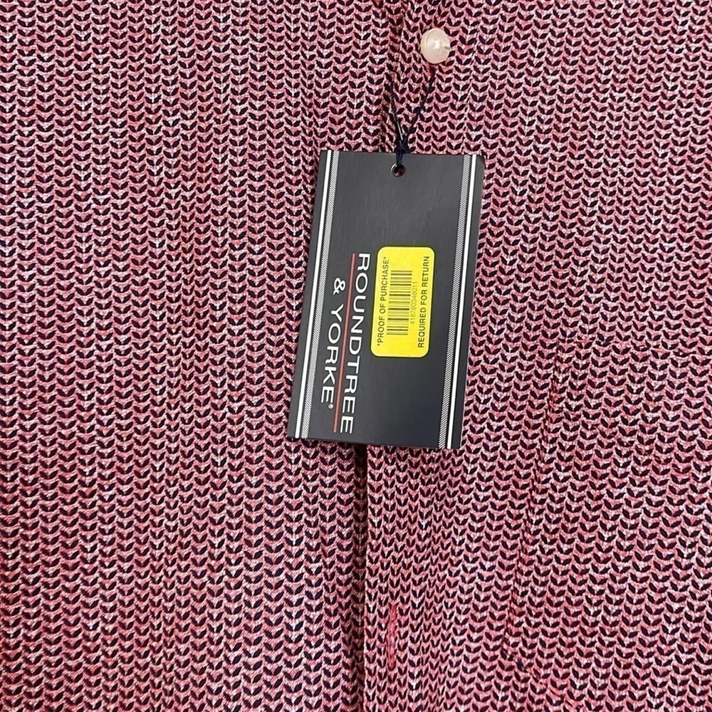 ROUNDTREE & YORKE Men’s Short Sleeve Printed Sport Shirt Size L Red - Picture 5 of 9